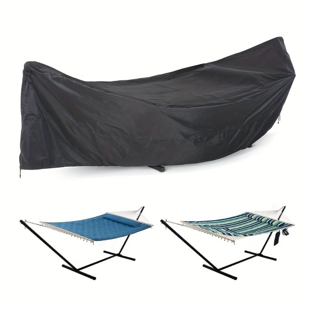 FUBESK Funda para silla colgante de tela Oxford para patio al aire libre, protector de muebles de jardín con protector contra la lluvia UV, para aspiradora de robot negro, 420 x 17 x 100 cm, piezas de