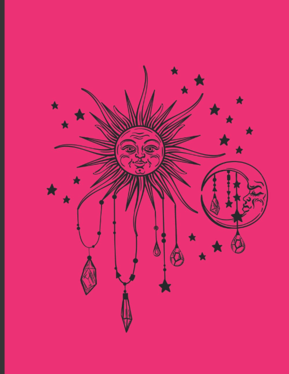 Celestial Sun and Moon Notebook Writing Journal Pink