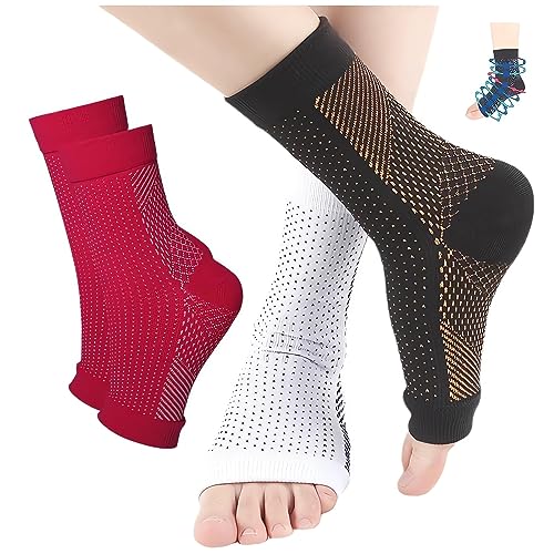 Stunor Dr.Neuropathy Socks - 2023 New Connecy Socks Dr Sock Soothers for Men ＆ Women, Heel & Arch Support Comprex Compression Socks Ankle Sleeves, Nano Neuropathy Foot Ankle Compression Socks (L/XL, D)