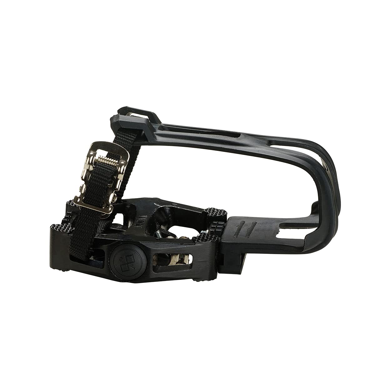 PROVO 1 Par Pedales de Bicicleta estática de 9/16 Pulgadas con Clip y Correas para Punta, Pedales de Ciclismo Nylon, Pedal híbrido para Bicicletas de Gimnasio de Interiores y Bicicletas de Spinning