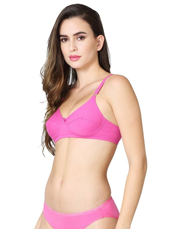 Image of VSTAR HANA Non-Wired Non-Padded Cotton Knitted Full Coverage Bra for Women with Double Layered Seamed Cups
