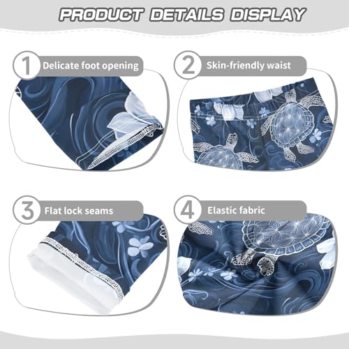 Hawaii Sea Turtle Flower Girls Leggings Soft Stretch Workout Yoga Dance Pants for Kids Casual Tights3