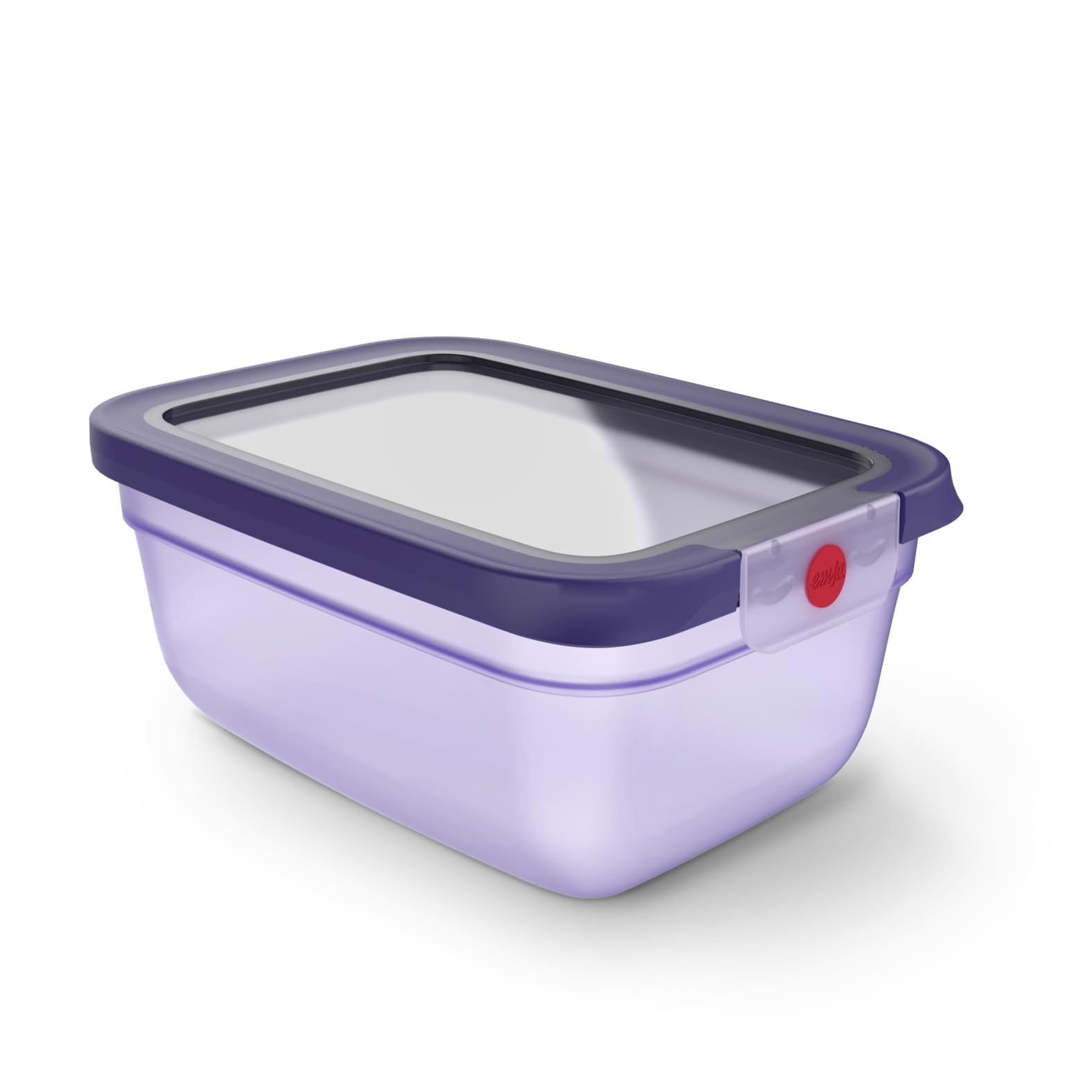 EMSA oneClick Frischhaltedose, verschlossen mit nur 1 x Klick, Lebensmittel 2 x länger frisch, 100% dicht, Made in Germany, 1,5L, gefrier-, mikrowellen- und spülmaschinengeeignet, violett, N1211200