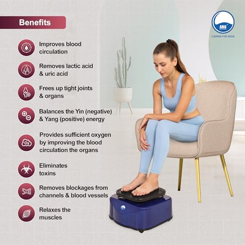 Image of ARG HEALTH CARE Full Body Oxygen & Blood Circulation Massager Machine For Muscle Relaxation, Toxin Elimination, Fitness Vibrator 5 In 1 BCM Acupressure Therapy (Bcm Blue)