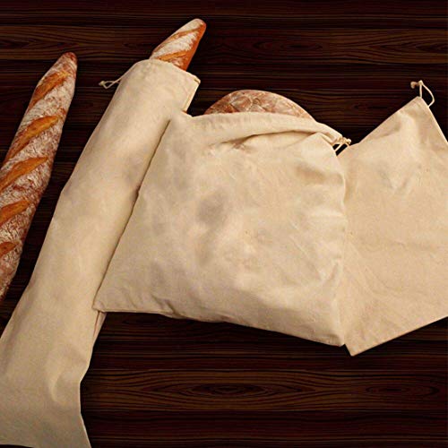 HXMLS 5Park Linen Bread Bags,Reusable Drawstring Bag For Loaf, Homemade Artisan Bread Storage Bag,Linen Bread Bags For Baguette - Thumbnail 2