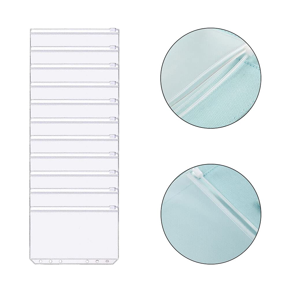 Lot De 20 Pochettes Plastiques A6 Avec Fermeture Éclair | 6 Trous Pour Classeur - Transparentes, Imperméables - Rangement École Bureau - 2