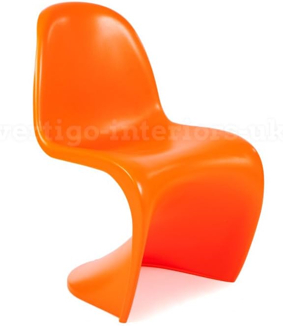 Kids Verner Panton Style 'S' Dining Lounge Playroom Chair - Orange