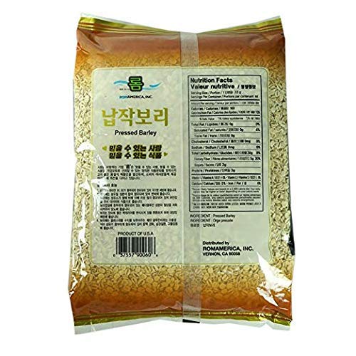 ROM AMERICA Hulled Pressed Barley - Premium Unpearled Superfood Hulless Barley for Soups, Stews, Oatmeal, Casseroles, Chili | Healthy Whole-grain Cooking | 납작보리 - 3.2 Pound (Pack of 1) - Thumbnail 2