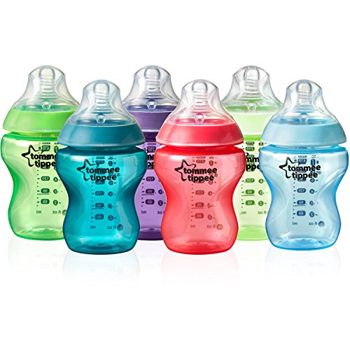 Image of Tommee Tippee 522597 Closer to Nature 9-oz Fiesta Colored Baby Bottles, 6pk