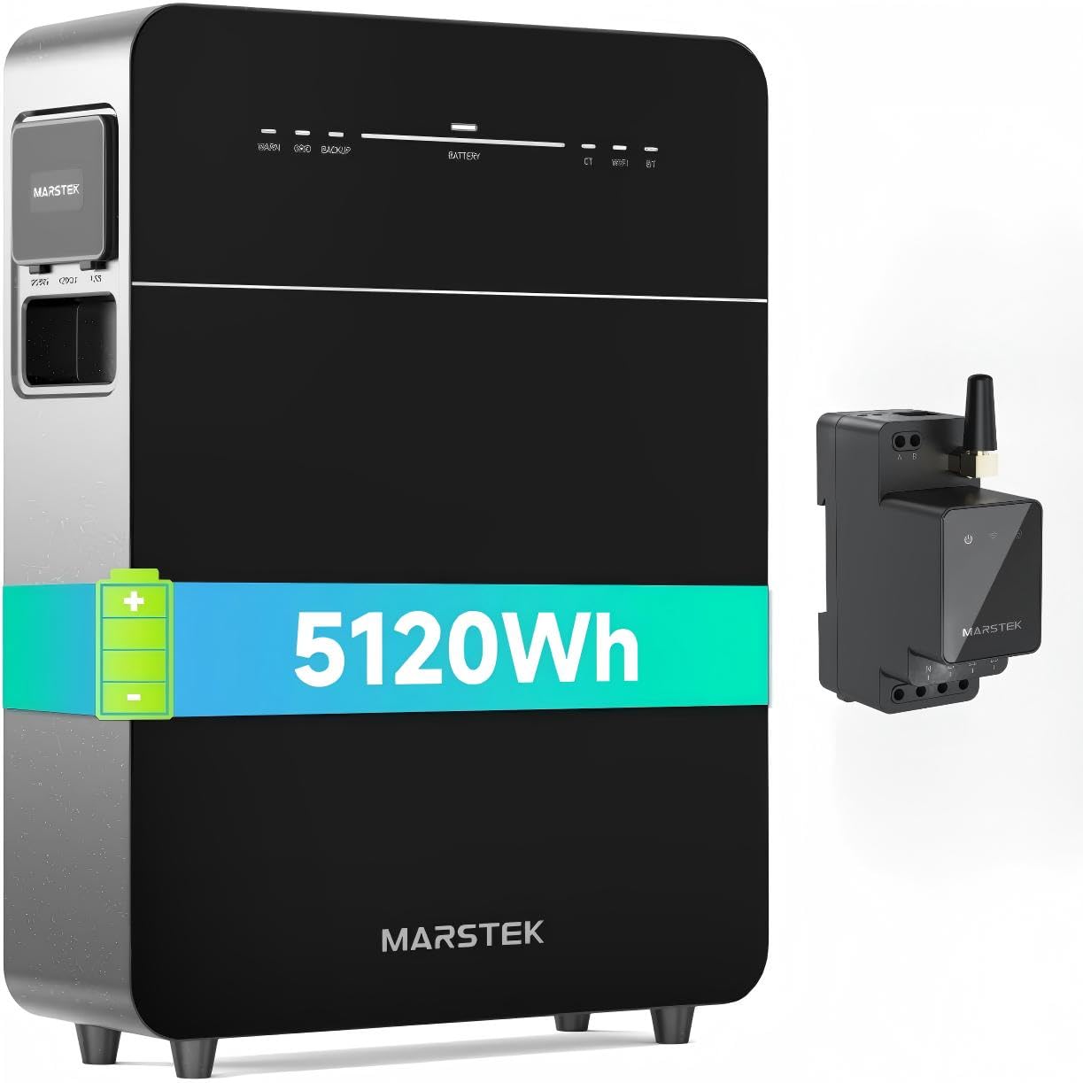 Marstek Venus E 3.0 Balkonkraftwerk mit Speicher 5.12kWh,All-in-One AC-gekoppeltes Energiespeichersystem inkl. CT002 Smart Meter, 2.5kW PV, Erweiterbar bis 15.36kWh, Plug & Play, 0% MwSt.