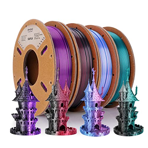 Image of ERYONE PLA Filament 3D Printer Filament Bundle Multicolor 1.75mm + /- 0.03mm, PLA Filament 250g Spool, 4 Rolls, Silk Dual Color 4