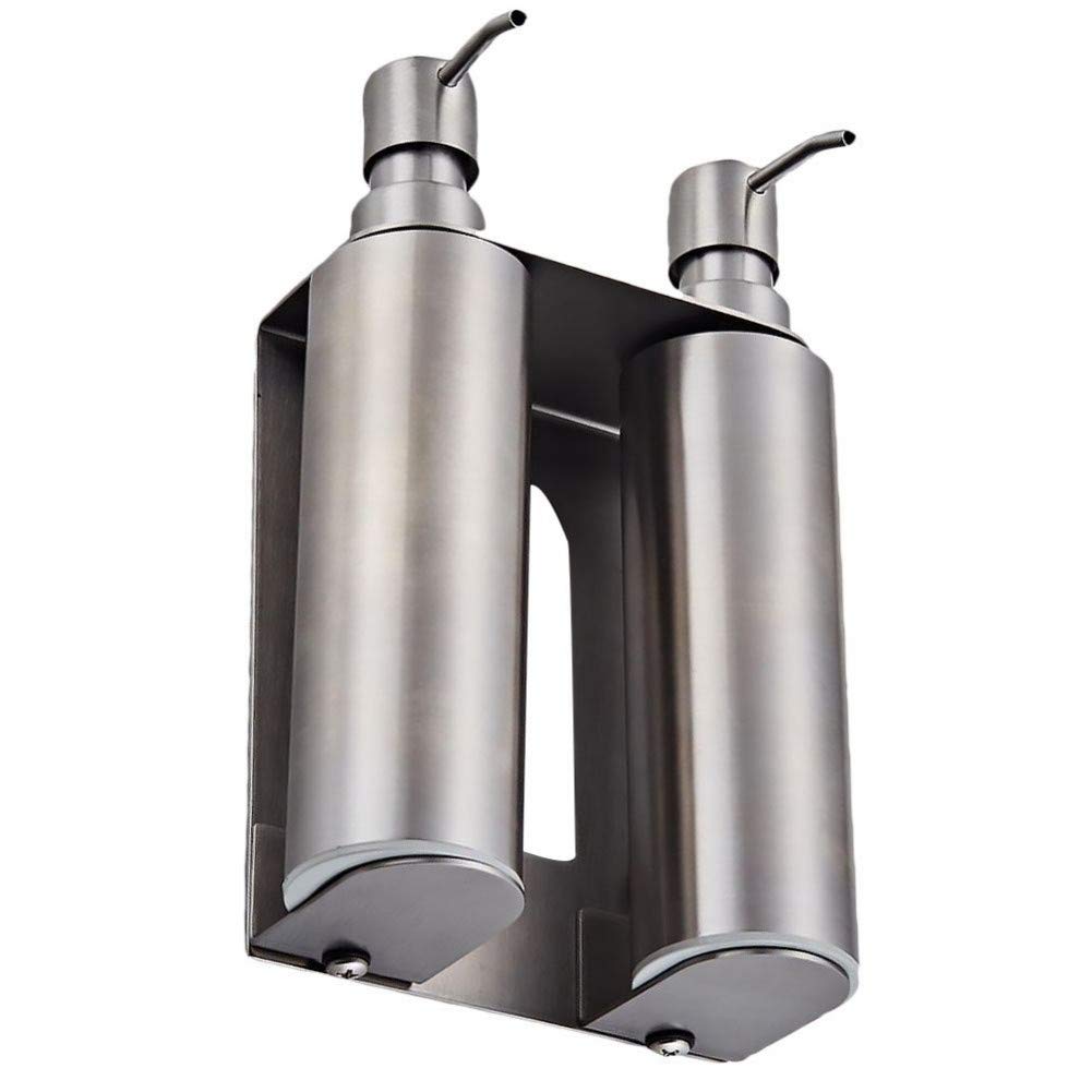 Dispenser di Sapone per Pressa A Mano Supporto per Sapone Liquido A Parete Contenitore di Sapone Vuoto Ricaricabile in Acciaio Inossidabile per Hotel di Casa