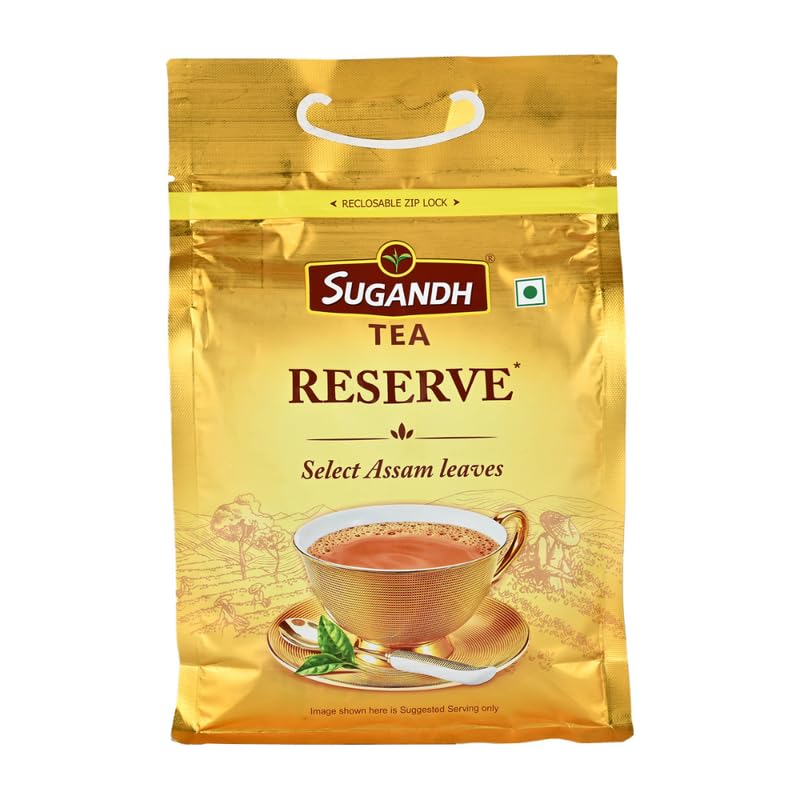 Image of Sugandh Reserve Tea | 1KG | Gold Standard | Directly Sourced from Assam | High Grown CTC with Added Whole Leaf | 100% Natural Ingredients | A Perfect Premium Cup of Tea for Chai Lover