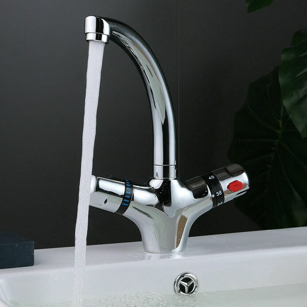 Futchoy grifo de lavabo Grifo monomando termostático grifo de agua Grifos de lavabo para baño de cocina