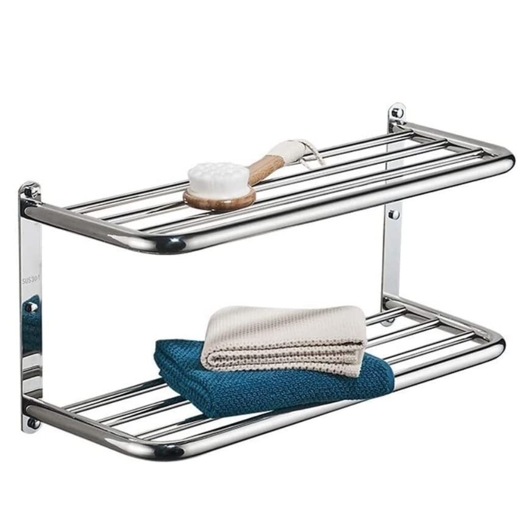 Porte-serviettes mural en aluminium brossé 47,5 cm pour salle de bain moderne