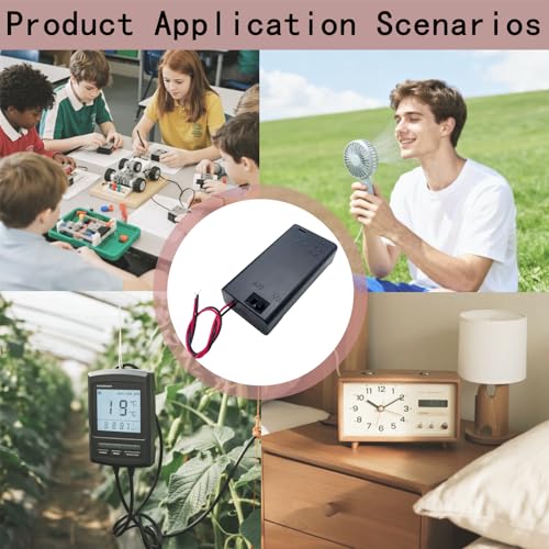 10 Stück 3V Kunststoff Batteriehalter für 2 x 1,5V AA Batterien mit Schalter und Kabel, Doppelter AA Batteriehalter, Batteriebox mit Deckel für Selbstgebaute Gleichstromgeräte Fernbedienung