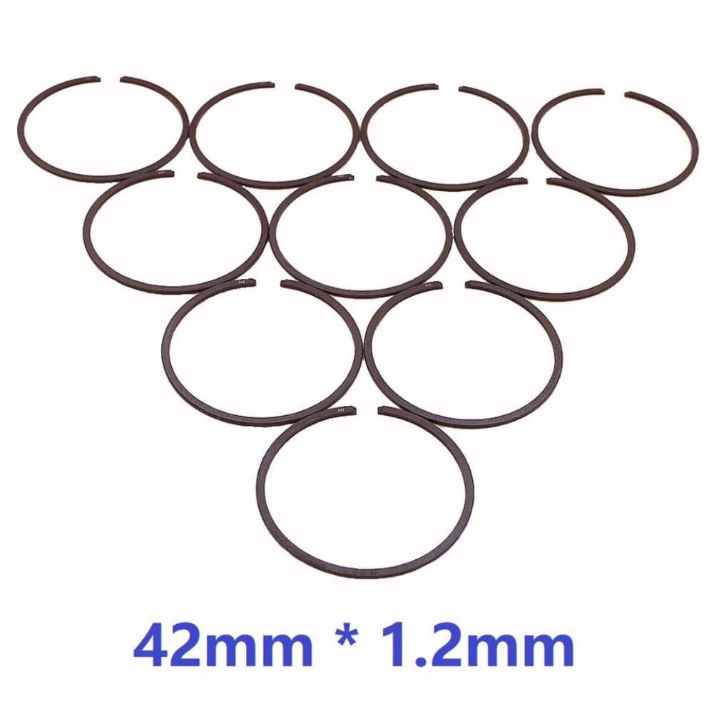 Anillo de pistón de 42mm X 1,2mm, 10 Uds., Compatible con Motosierra 345 025 028 FS450 FR450 FT FC HL HT SP 451