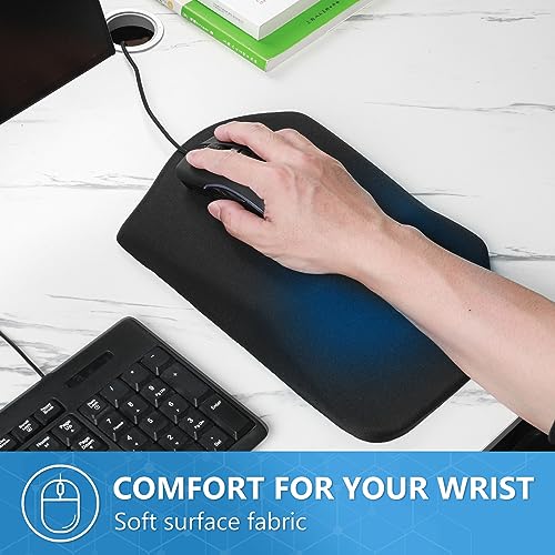 Kxrors Ergonomic Mouse Pad With Wrist Support - Comfortable Soft Entire Memory Foam Mousepad For Wrist Rest Pain Relief,Thick Mouse Pad With Non-Slip Pu Gel Base For Office & Home(13 X 8 Inch Black) #TOP7