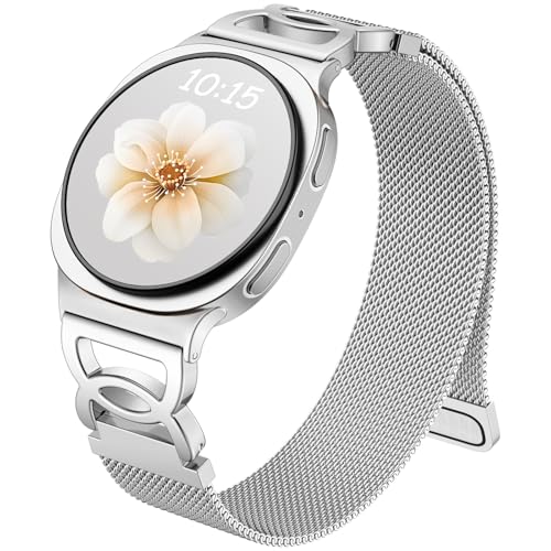 Adorve Metal Strap Compatible with Galaxy Watch 8 Band 40mm 44mm Galaxy Watch 8 Classic Band 46mm Milanese Magnetic No Gap Strap for Samsung Watch Bands for Women with Unique Design