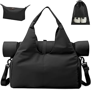 Aucuu Yoga Mat Bag, Sport Gym Bag Womens, Lightweight Yoga Bag with Yoga Strap, Large Gym Bag, Waterproof Yoga Bag with Sh…