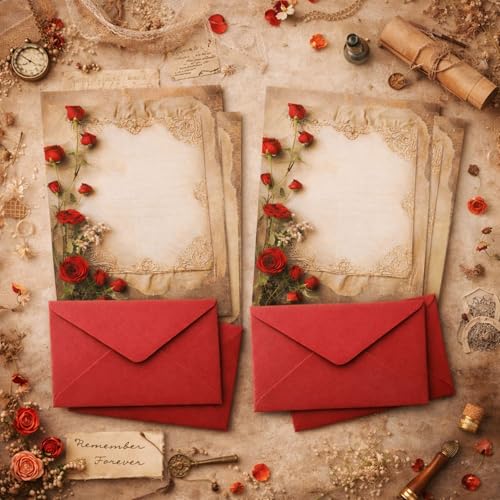 Image of Celebrations Red Envelope with Love Letter for Valentine's Day, Romantic Love Message, Proposal Letter for Girlfriend Boyfriend, Wife & Husband, Anniversary Couples Gift - Pack Of 2