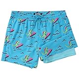 CoozySphere Boys Swim Trunks with Compression Liner 5-6 Swimming Shorts Quick Dry Bathing Suit with Zipper Pockets