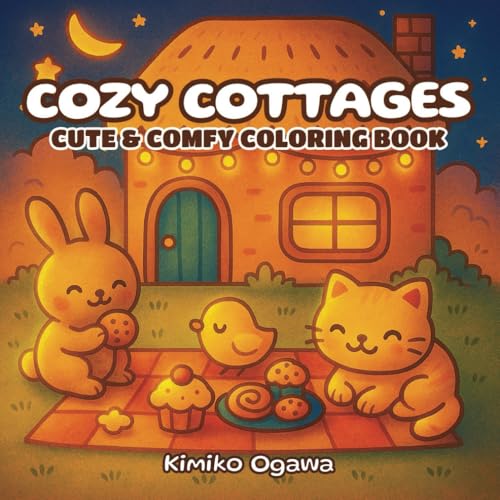 Cozy Cottages: Cute & Comfy Coloring Book