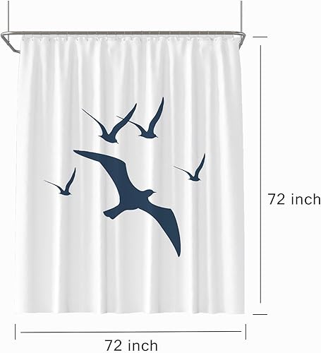 Miniatura 135 de Cortina de ducha de tela blanca con contrapeso inferior, calidad de hotel impermeable, 72 x 72 pulgadas, lavable a máquina B-blanco,Beige