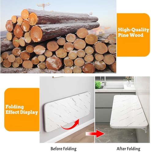 Light Walnut Wall-Mounted Drop Leaf Dining & Folding Table Space-Saving Laundry & Office Desk Compact Floating Workbench for Laptops Versatile Home Solution