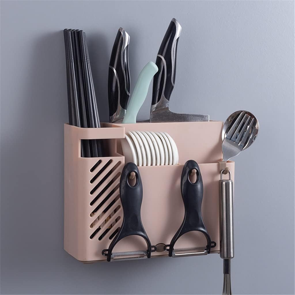 Kitchen Tableware Draining Holder Knife Spoon Chopstick Cutlery Storage Rack Multi-Function Organizer Shelf with Hooks (Color : C, Size : 25 * 7 * 15cm) (A 25*7*15cm) (D 25*7*15cm)