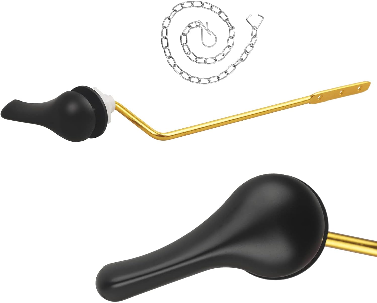 Universal Toilet Handle Replacement Kit, Matte Black Toilet Flush