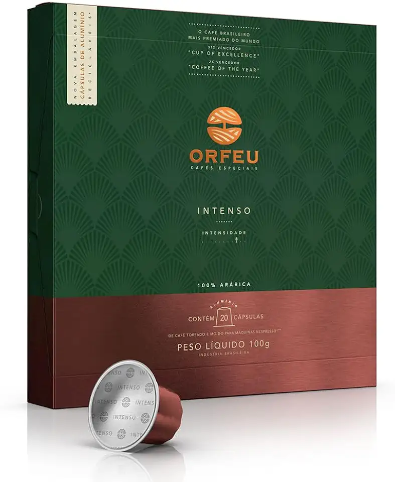 ORFEU Cápsulas De Café Orfeu Intenso Compatível Com Nespresso Contém 20 Unidades