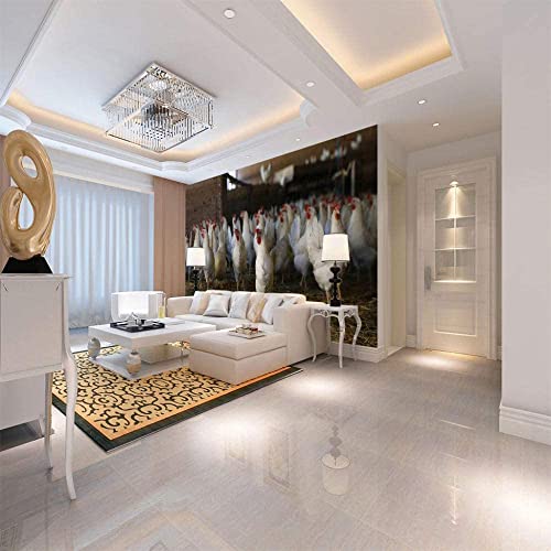 EPZEY Fond D'Écran 3D Poulailler Peinture Murale Chambre Salon Décoration De La Maison 3D Papier Peint Mural Photo Murale Peler Et Coller Affiches Murales Auto-Adhésives Art Mural 250x175 cm – vue 3