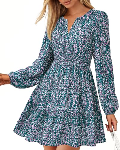 breezy flowy dress - floral purple green