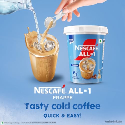 Image of NESCAFE All in 1 Frappe | Instant Cold Coffee Premix - Just Add Cold Water | 300g Jar, Powder (Pack of 2)