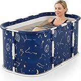 SOONHUA Bañera portátil plegable para adultos y bañera de pie con...