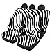 TOADDMOS Ensemble complet de housses de siège auto avec motif zèbre noir et blanc pour siège avant et housse de banquette fendue, accessoires d’intérieur pour voiture