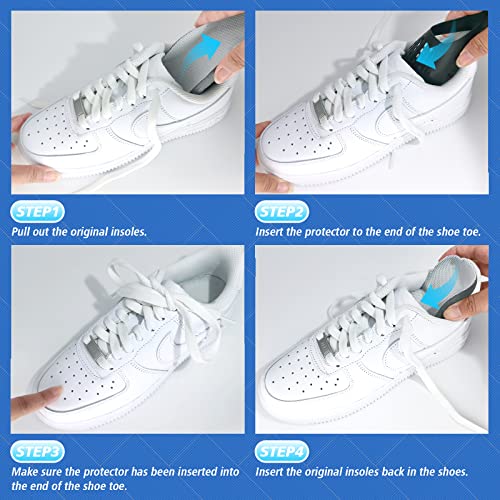 Shoe Crease Protector For Jordans Air Force 1 Dunk Low/High - Anti Crease Shoe Insert Guard For Sneakers - 2 Pairs Men Women Youth Kids Size S (3-7) - Black+White #TOP6