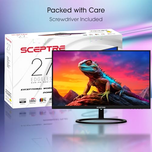 Sceptre 27" IPS 2K Monitor QHD 2560 x 1440 75Hz Edgeless DisplayPort HDMI Build-in Speakers Machine Black - Image 4