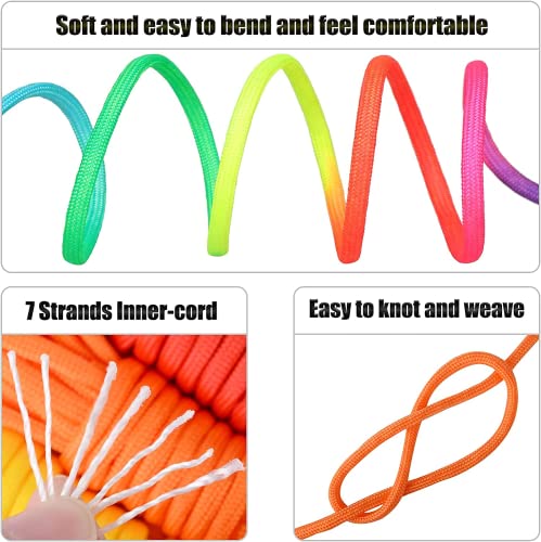 MONOBIN Paracord, 550 Paracord-Kombi-Set - multifunktionale Paracord-Seile und komplettes Zubehör für Paracord-Armbänder, Schlüsselbänder, Hundehalsbänder (36 Colors-B)