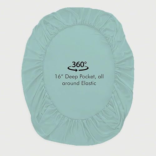 Miniatura 3 de Linenwalas - Sábana bajera de tamaño individual XL, de viscosa de bambú, bolsillo profundo de 16, refrescante, suave y transpirable, perfecta para