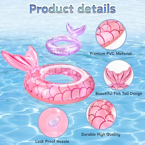 2Pcs Pool Inflatables for Kids Rubber Swimming Rings Pool Floats for Kid & Adult, Swimming Inflatable Pool Toys - Image 3