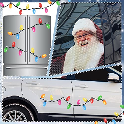 3D Santa Claus Car Rear Window Stickers And Holiday Lights Magnet Set Reflective Christmas Car Decorations Christmas Car Window Decals Christmas Magnets Funny Xmas Car Stickers For Car (Greeting) #TOP6