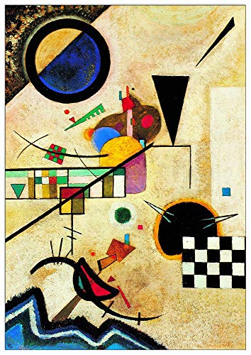 ArtPlaza Vassily Kandinsky-Solidi in contrasto 1924 Panel Decorativo, Madera MDF, Multicolor, 35x50 Cm