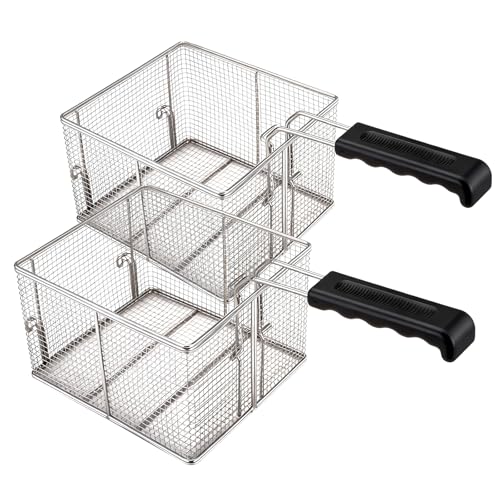 Cesta para Freidora Profesional WaterElfo, Construcción de Malla de Acero Inoxidable, 16.5 x 12 x 8.5 Pulgadas, Mango Ergonómico, Accesorio de Cocina de Calidad Profesional miniatura 1