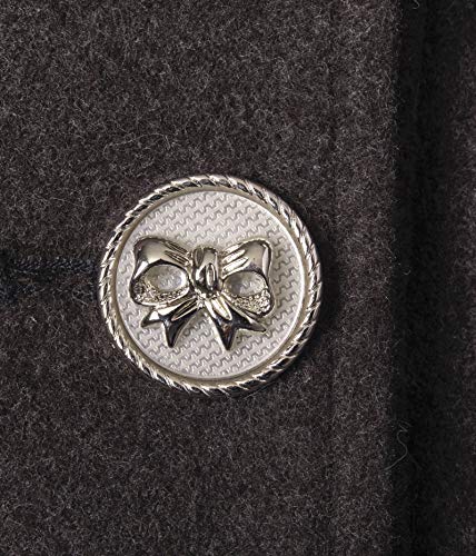 Cremson Girls’ Wool Look Princess Winter Dress Pea Coat Jacket Faux Fur Collar - Black (Size 7/8)