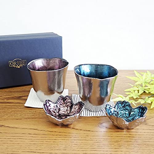 織部(ORIBE) / グラス/2点セット Amazon.co.jp: 織部 銀彩フリーグラスペア小皿付 ペア 2個セット