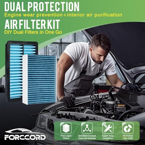 Image of Cabin Air Filter & Engine Air Filter Kit Fit for Kia Telluride 3.8L 2020-2026, Hyundai Santa Fe 2.0L /2.4L 2019-2020 Air Filter for My Car Replace#28113A9100 WP10367 97133J5000 Car Accessories