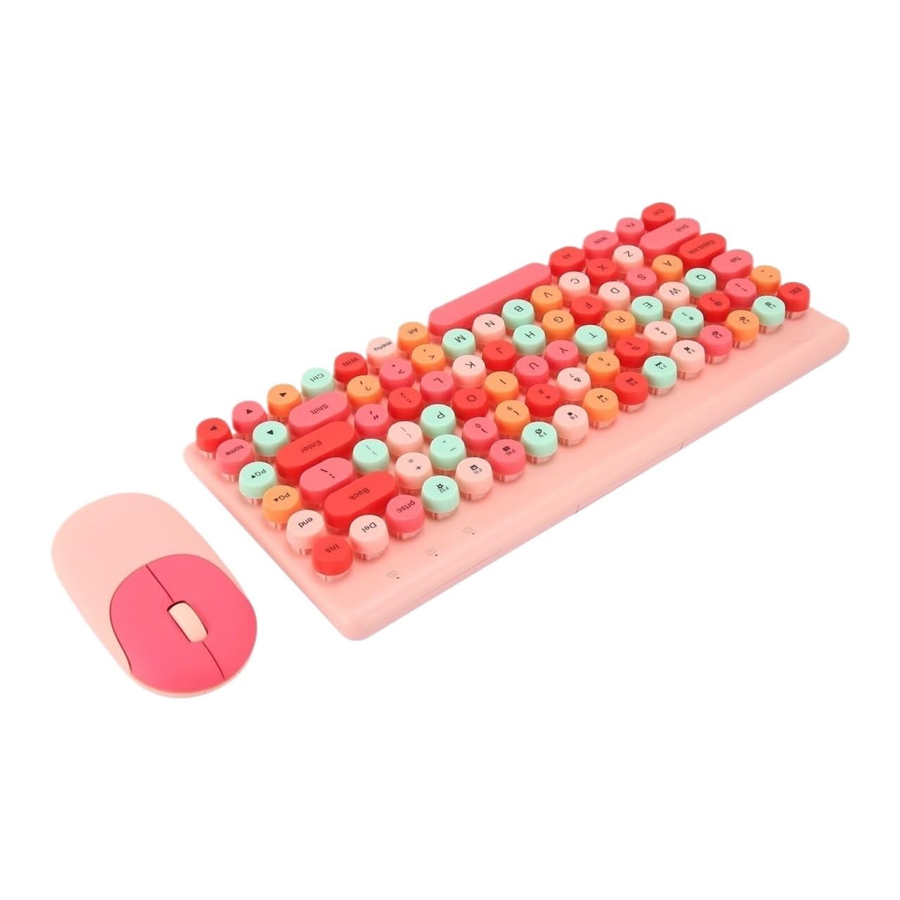 Klawiatura Mysz Klawiatura I Mysz Bezprzewodowa 86 Klawiszy Kolorowa Do Komputera Zestaw(Pink)