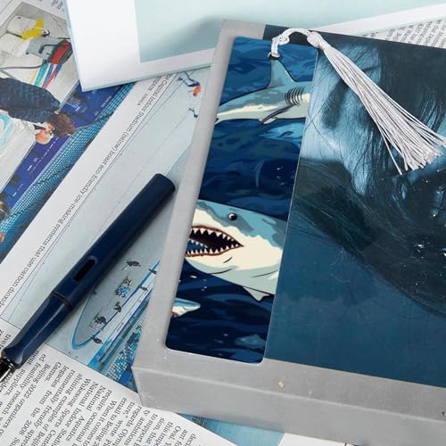 Marque-page requin tendance en lot de 6 pour amateurs de lecture active